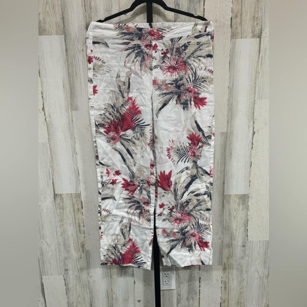 Chicos Floral Linen Pants